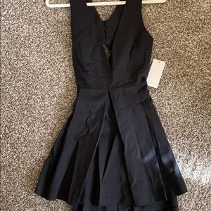 Deep V black Tobi Dress